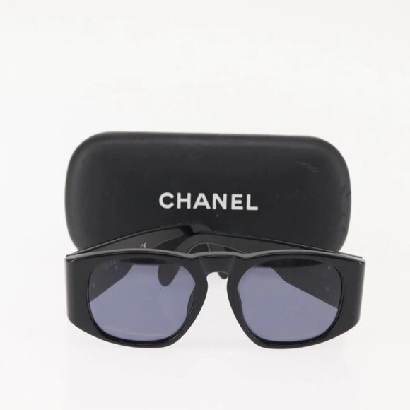 CHANEL COCO Mark Matelasse Sunglasses plastic Black CC Auth SW1681 - Picture 10 of 15